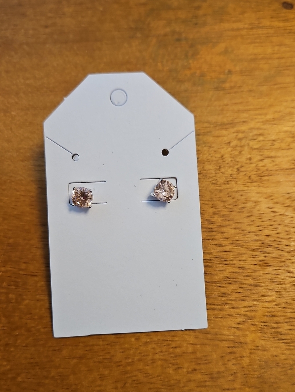 Classic Round Pink Crystal Stud Earrings